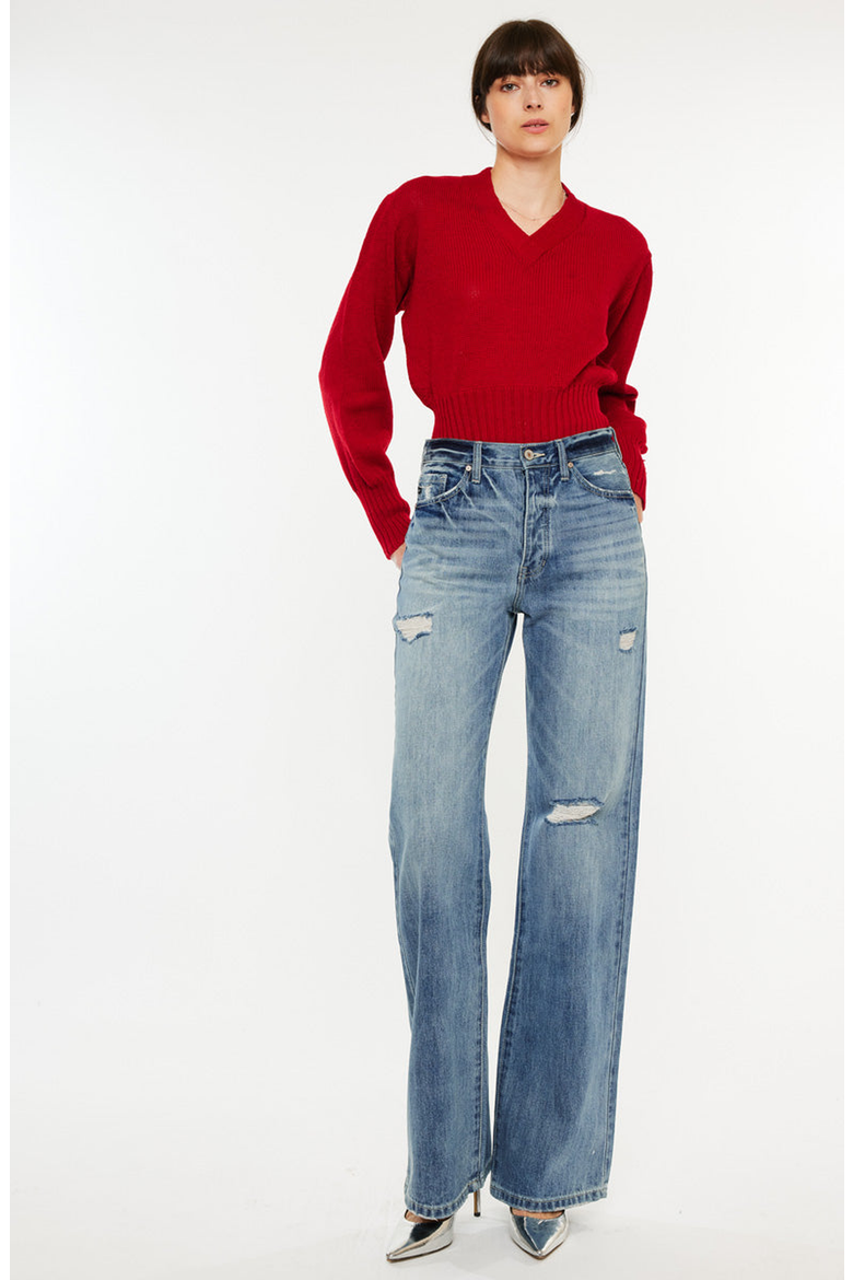 Montana Ultra High Rise 90's Flare Jeans, Alternate, color, Medium Wash