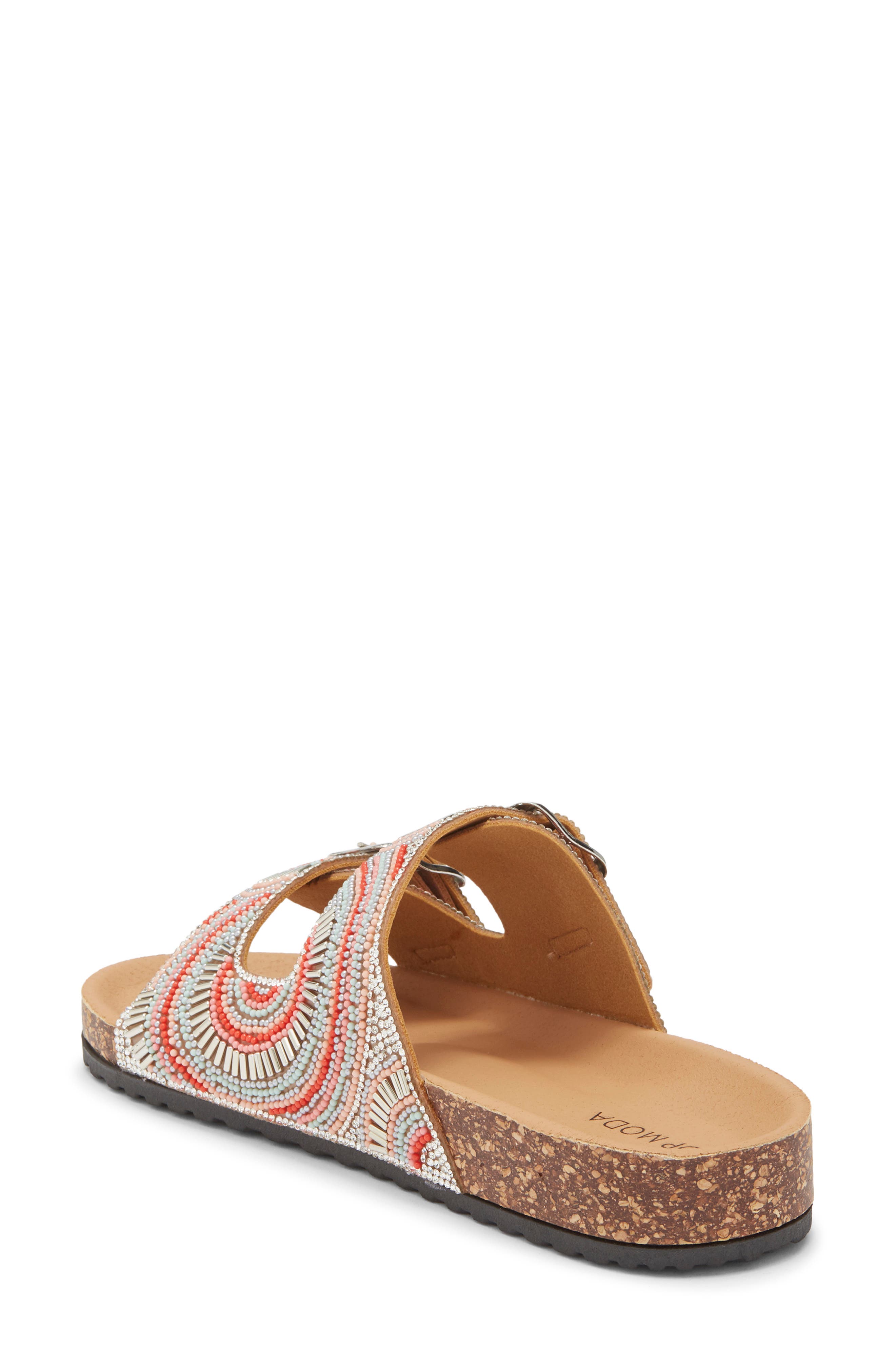 TOP MODA Spring Slide Sandal, Alternate, color, Multi Bead