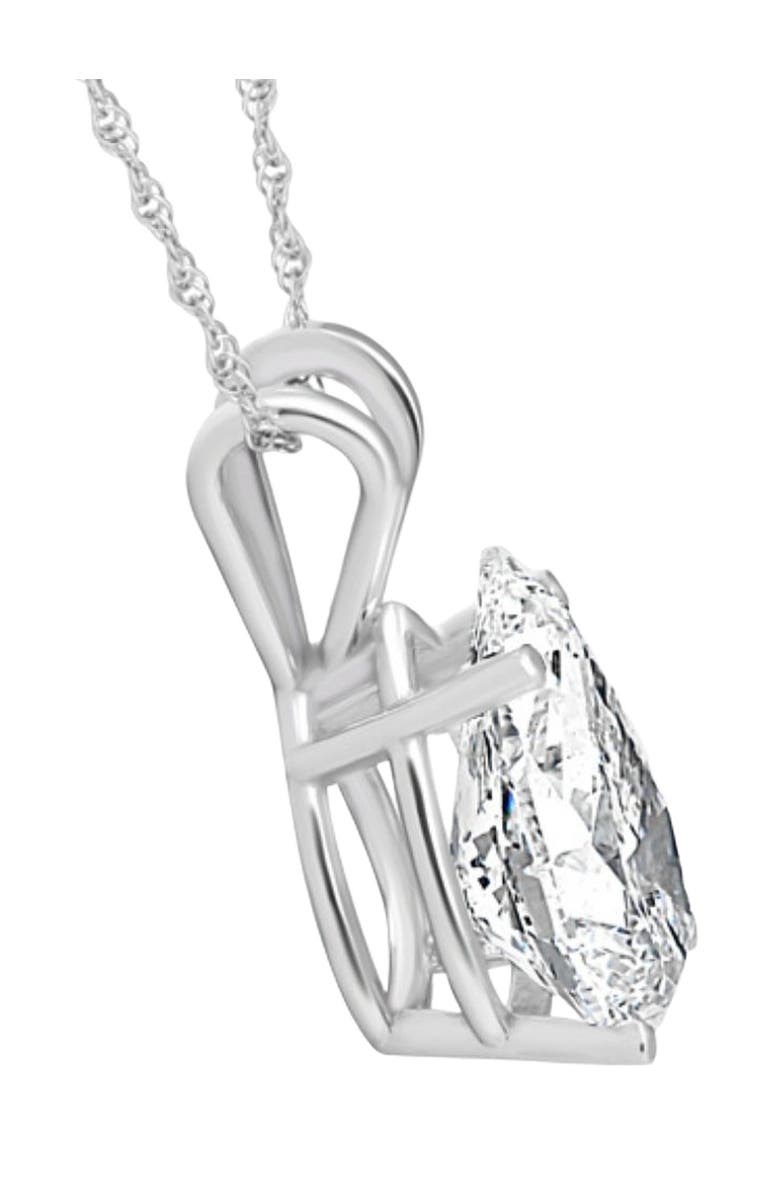 Bliss Diamond Certified 2 Ct Pear Shape Lab Grown Diamond Pendant 14k Gold Necklace, Alternate, color, 14K White Gold