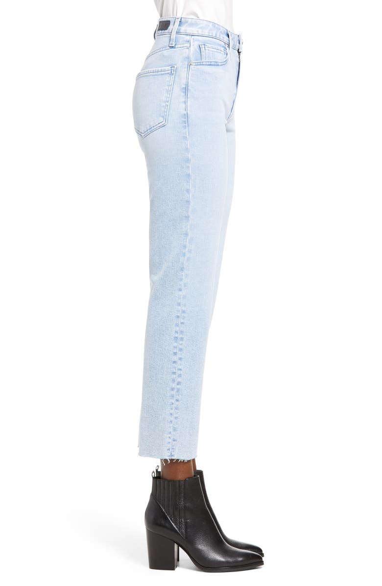 LE JEAN Sabine High Waist Raw Hem Ankle Straight Leg Jeans, Alternate, color, 