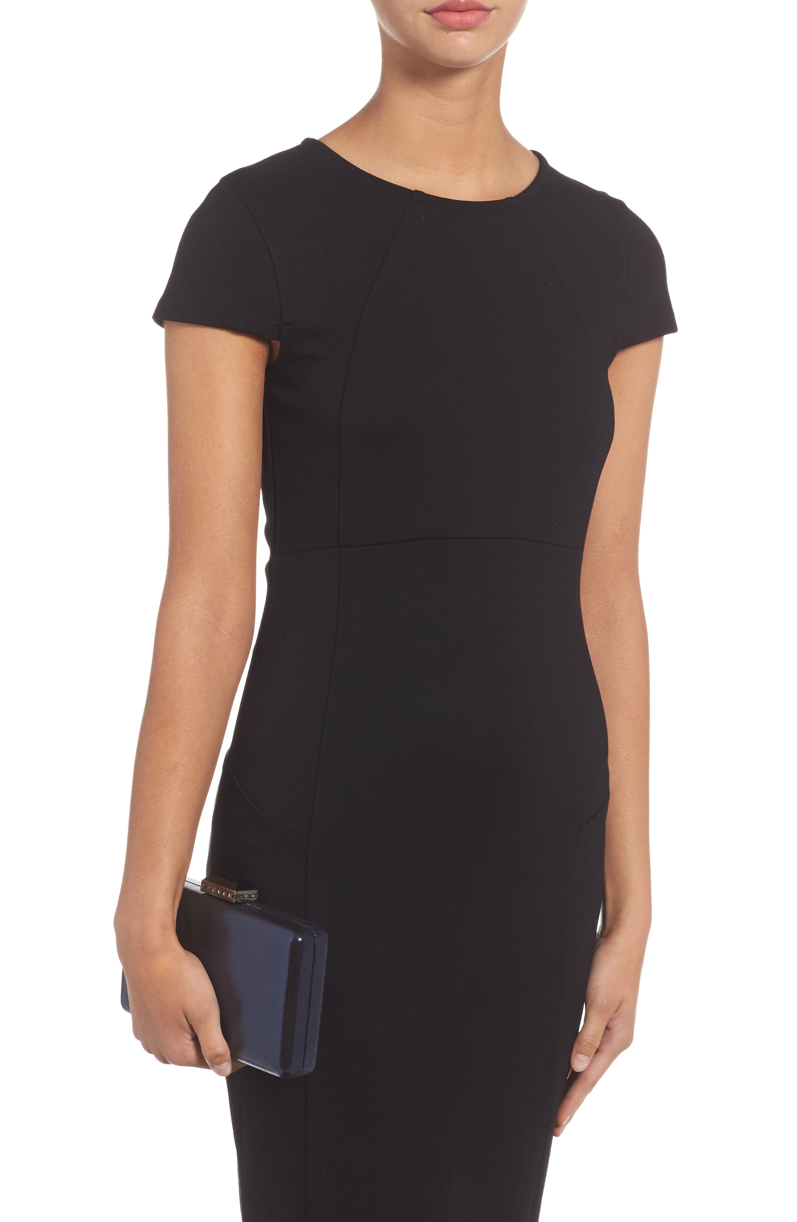 Metallic Box Clutch, Alternate, color, NAVY