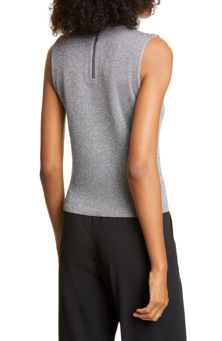 Alice + Olivia Lanie Sleeveless Mock Neck Metallic Wool Blend Sweater, Alternate, color, 