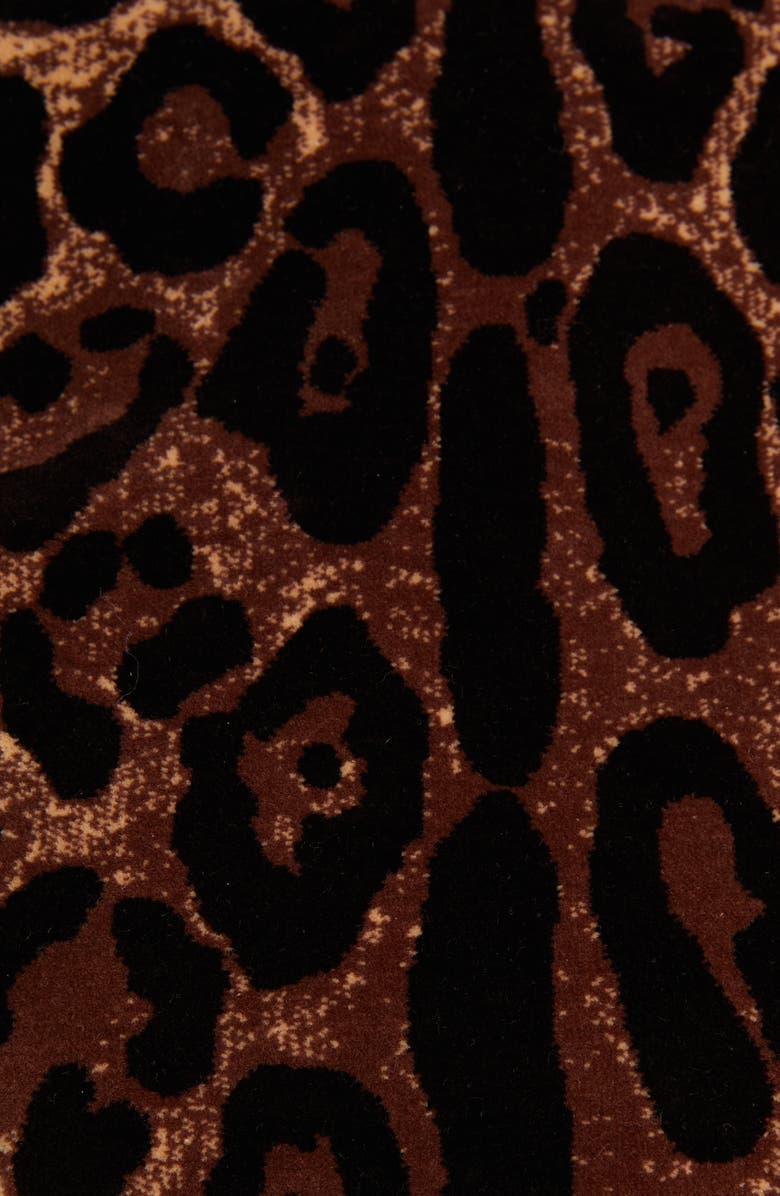 Dolce&Gabbana Leopard Print Long Sleeve Turtleneck Crop Top, Alternate, color,