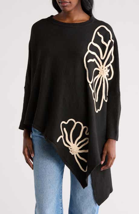 DR2 by Daniel Rainn Asymmetric Floral Embroidered Top
