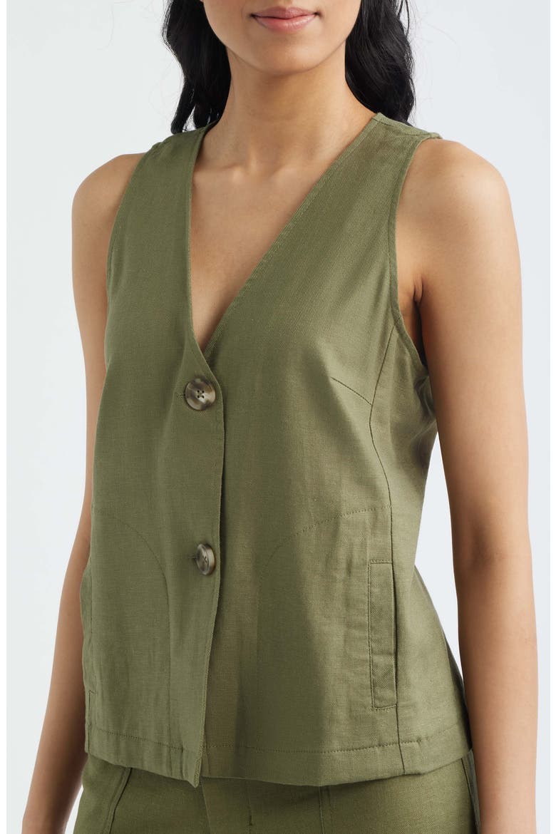 Relaxed Fit Vest, Alternate, color, OLIVE