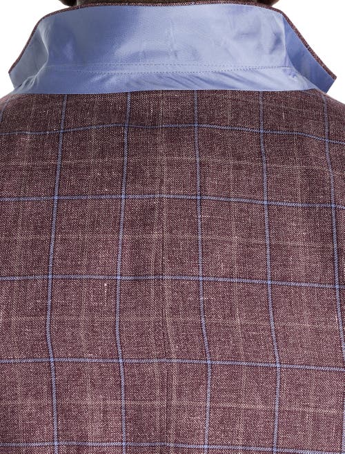 Oak Hill Premium By Dxl Big & Tall Windowpane Sport Coat In Berry