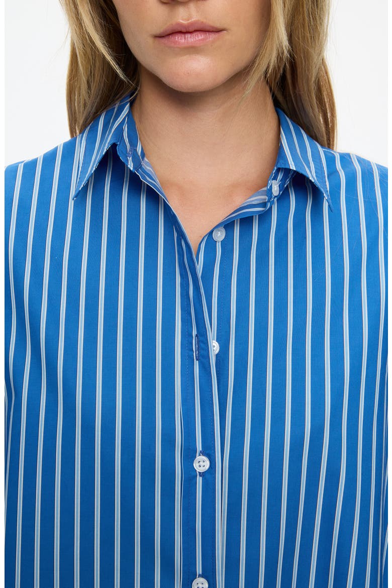 Mara Striped Long Sleeve Cotton Shirt, Alternate, color, INK BLUE/ SKY/ NAVY/ NATURAL