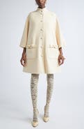 Valentino Garavani Bow Trim Wool & Cashmere Coat