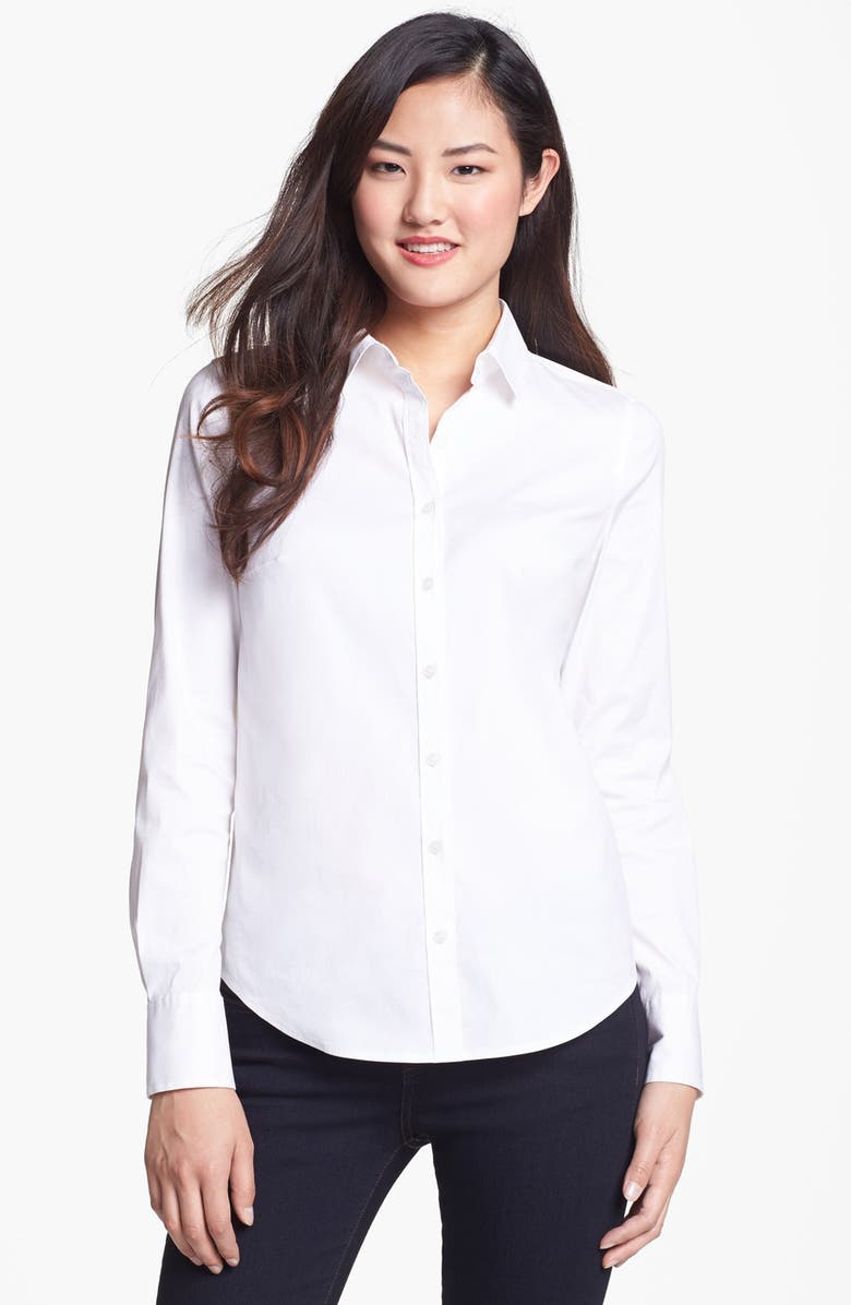 Halogen<sup>®</sup> LONG SLEEVE STRETCH POPLIN BLOUSE, Main, color, 