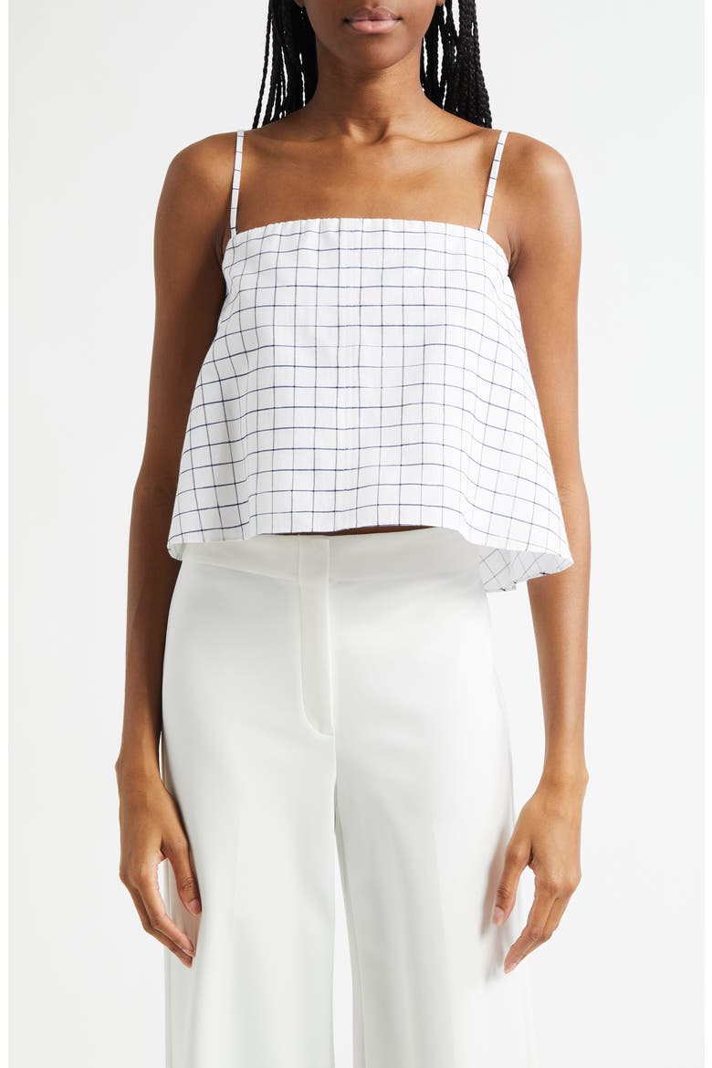Windowpane Camisole, Main, color, OFF WHITE/ NAVY