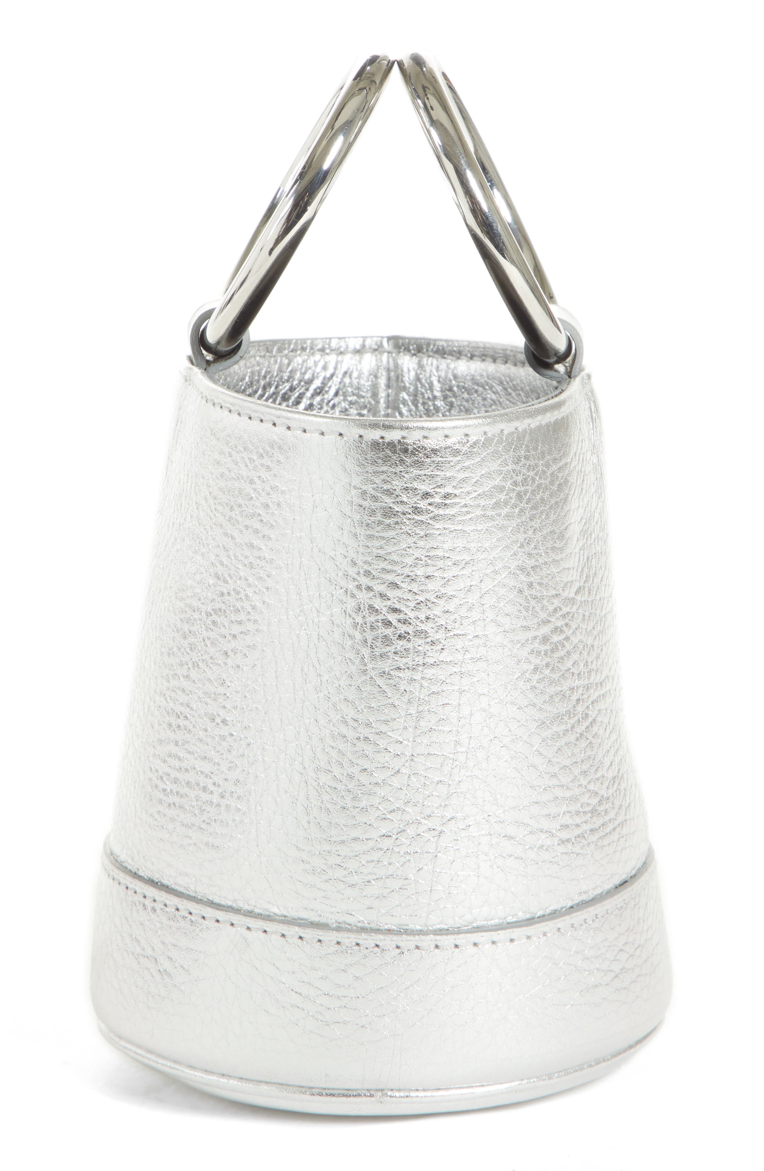 Bonsai 15 Calfskin Leather Bucket Bag, Alternate, color, SILVER