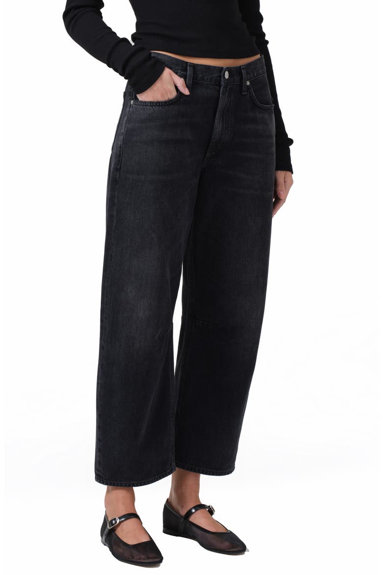 Miro High Waist Barrel Jeans, Main, color, DOMINO