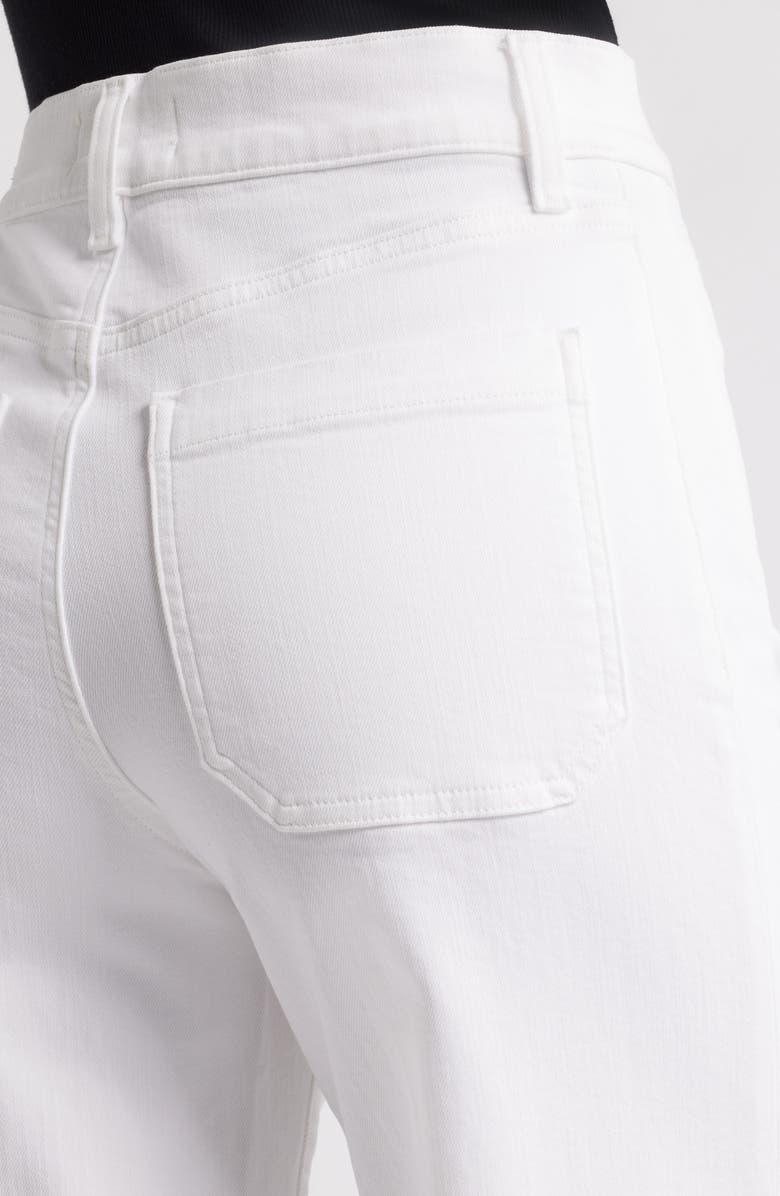 FRAME Le Slim Palazzo Patch Pocket High Waist Wide Leg Jeans, Alternate, color, White