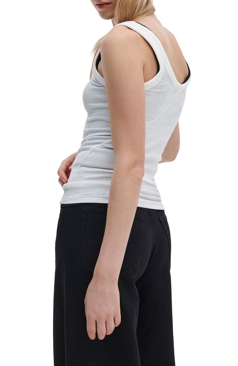 rag & bone The Essential Rib Cotton U-Neck Tank, Alternate, color, White