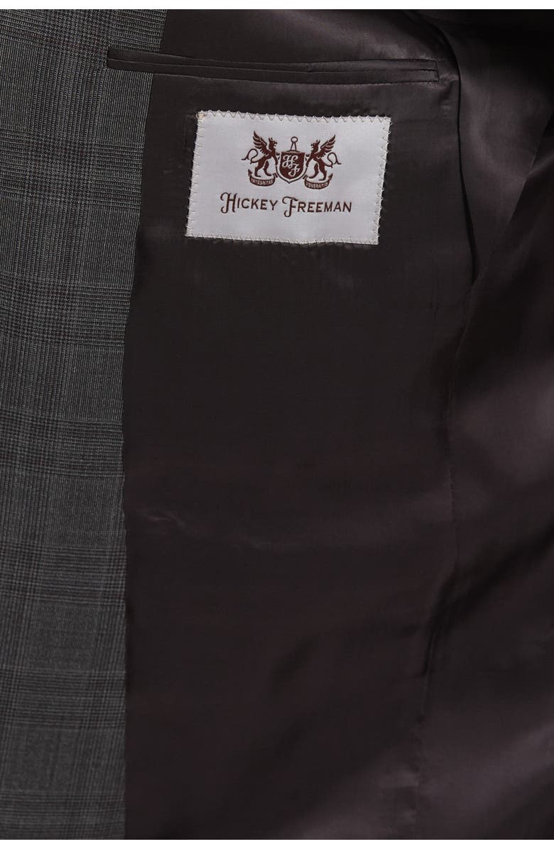 Hickey Freeman Dark Gray Plaid Regular Fit 2B Plaid 2-Piece Suit Set, Alternate, color, 
