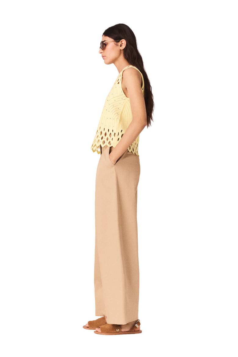 Crochet rhinestone top, Alternate, color, Pale yellow