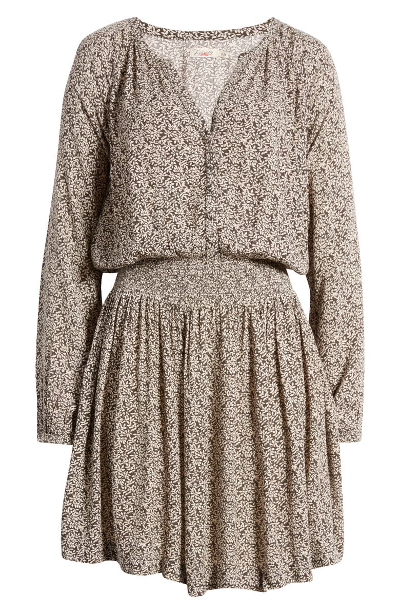 Faherty Montara Leaf Batik Long Sleeve Dress, Alternate, color, Leaf Batik