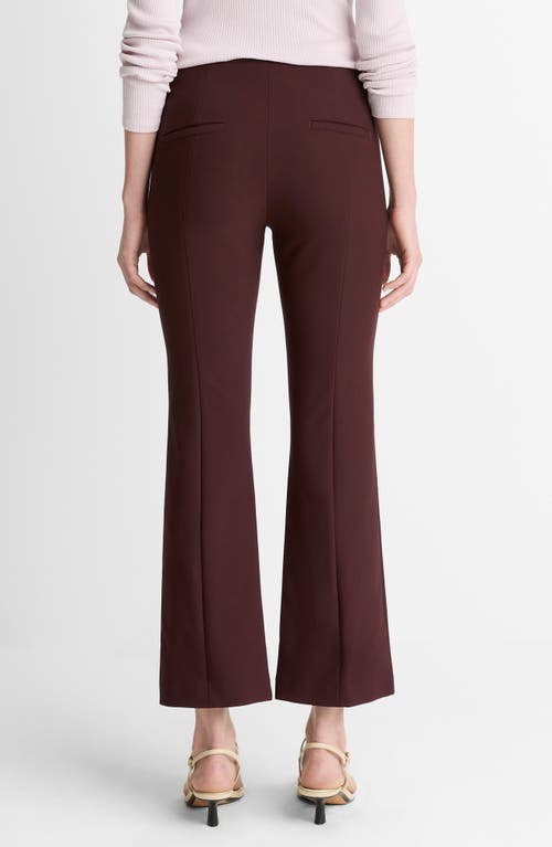Vince Pintuck Pleat Crop Flare Pants In Burgundy