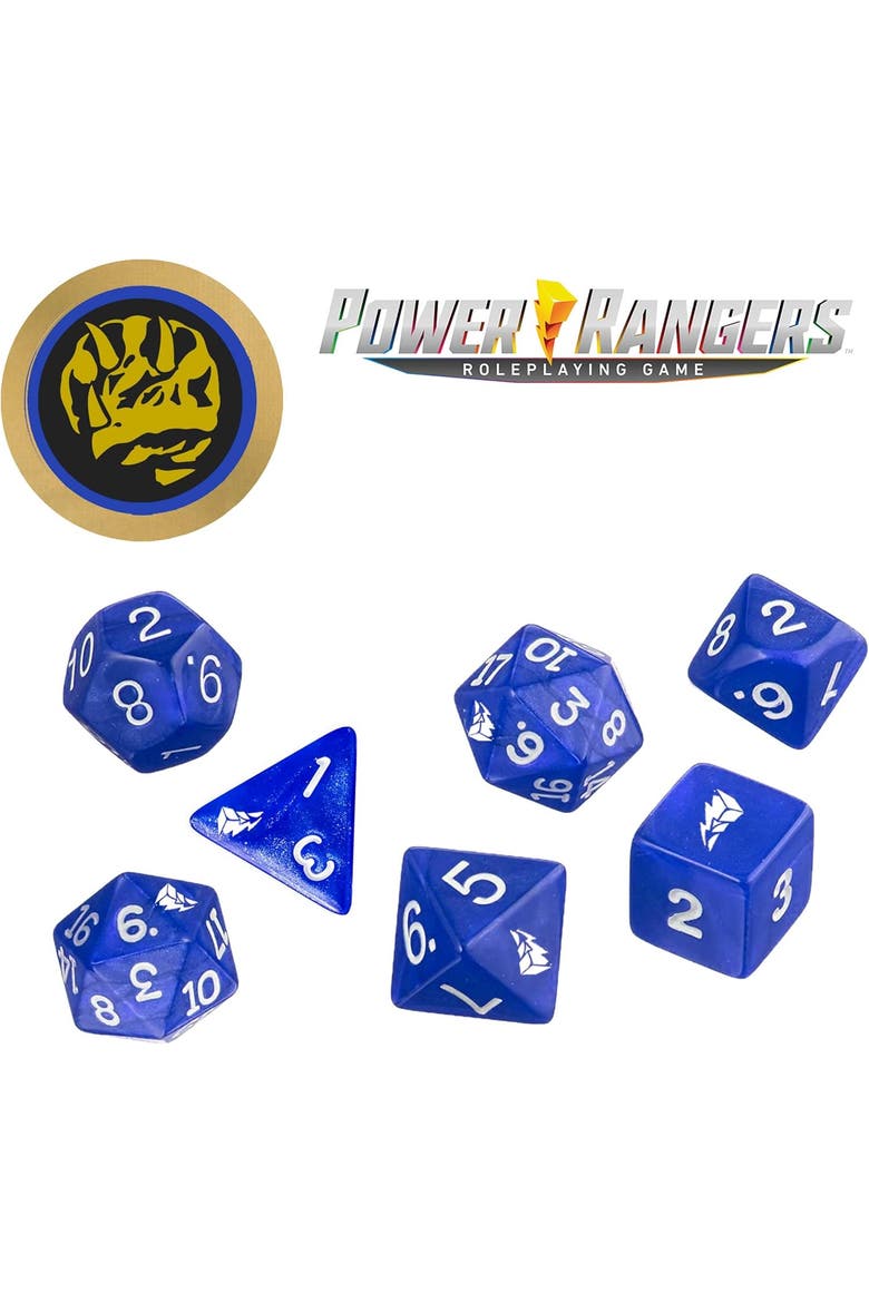 Power Rangers Roleplaying Game Blue Dice Set, Alternate, color, Blue