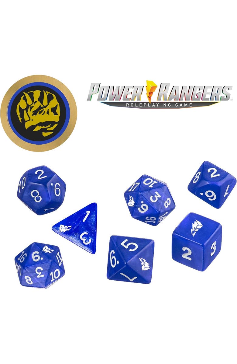Renegade Game Studios Power Rangers Roleplaying Game Blue Dice Set, Alternate, color, Blue