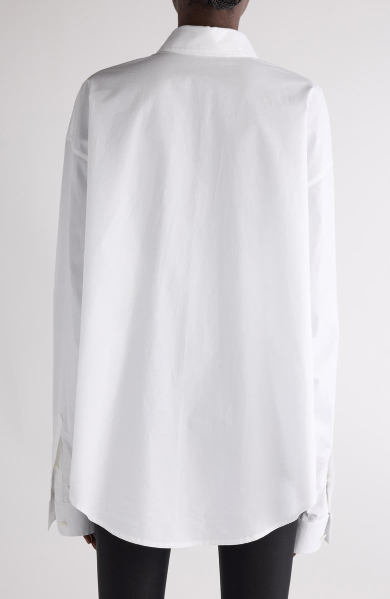 Balenciaga Regular Cotton Button-Up Shirt, Alternate, color, 9000 White