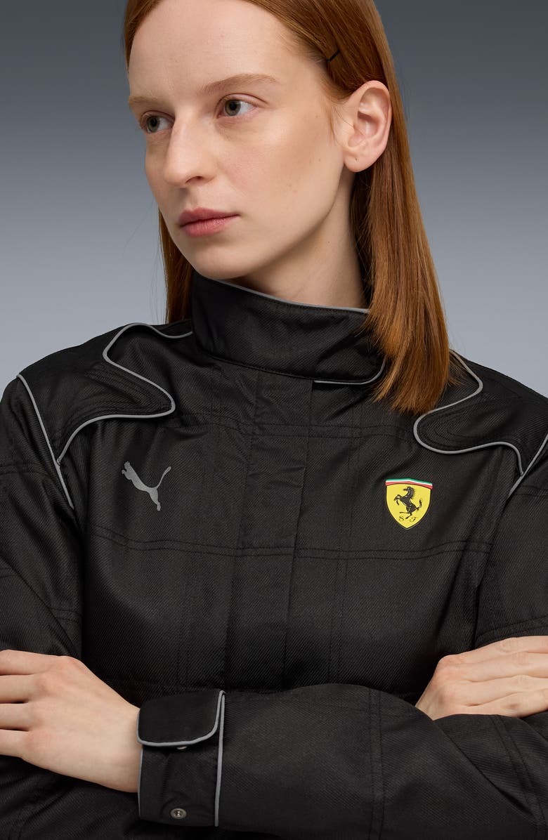 PUMA Ferrari Premium Racing Jacket, Alternate, color, Puma Black