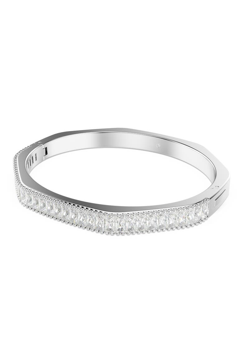 Matrix Crystal Bangle, Alternate, color, WHITE/ SILVER