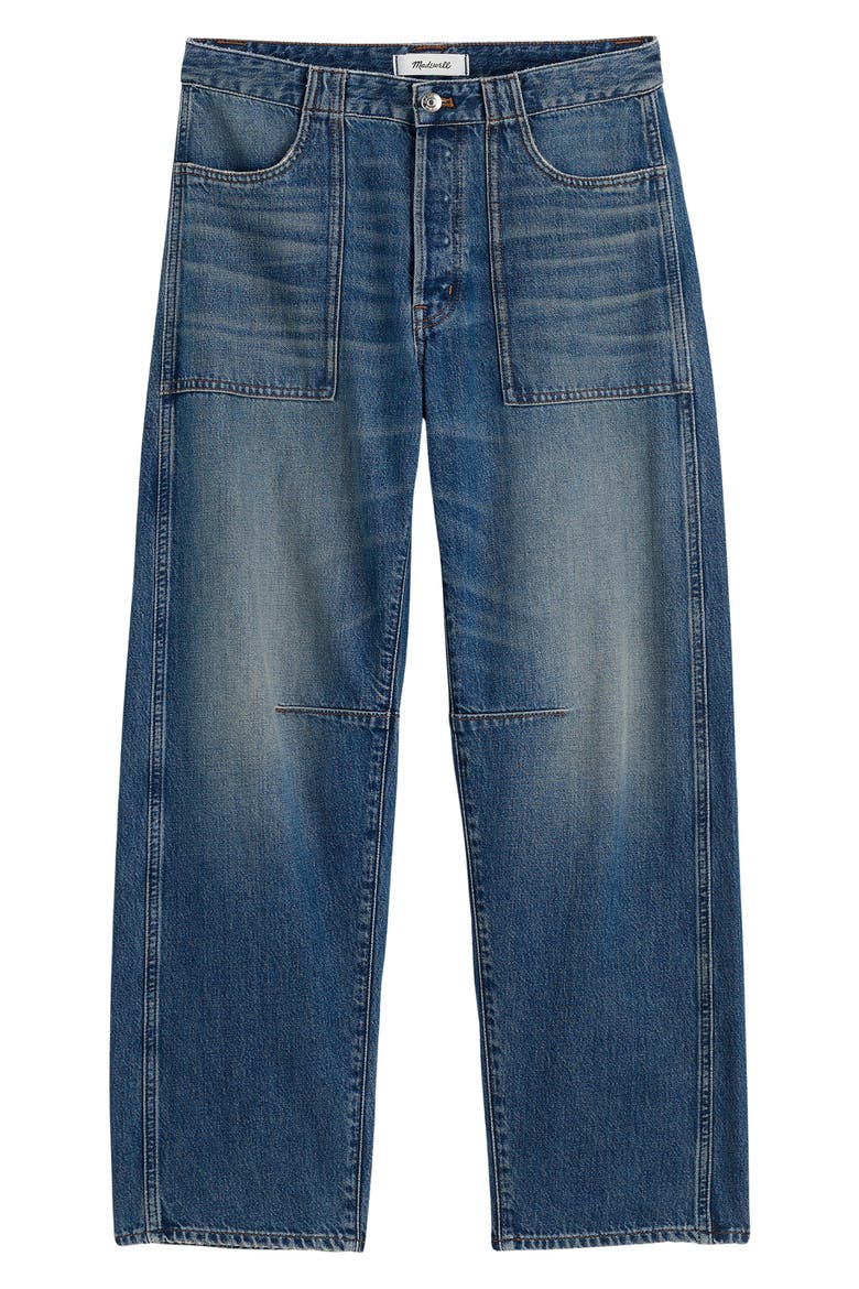 The Darted Utility Barrel Leg Jeans, Alternate, color, IRMO WASH