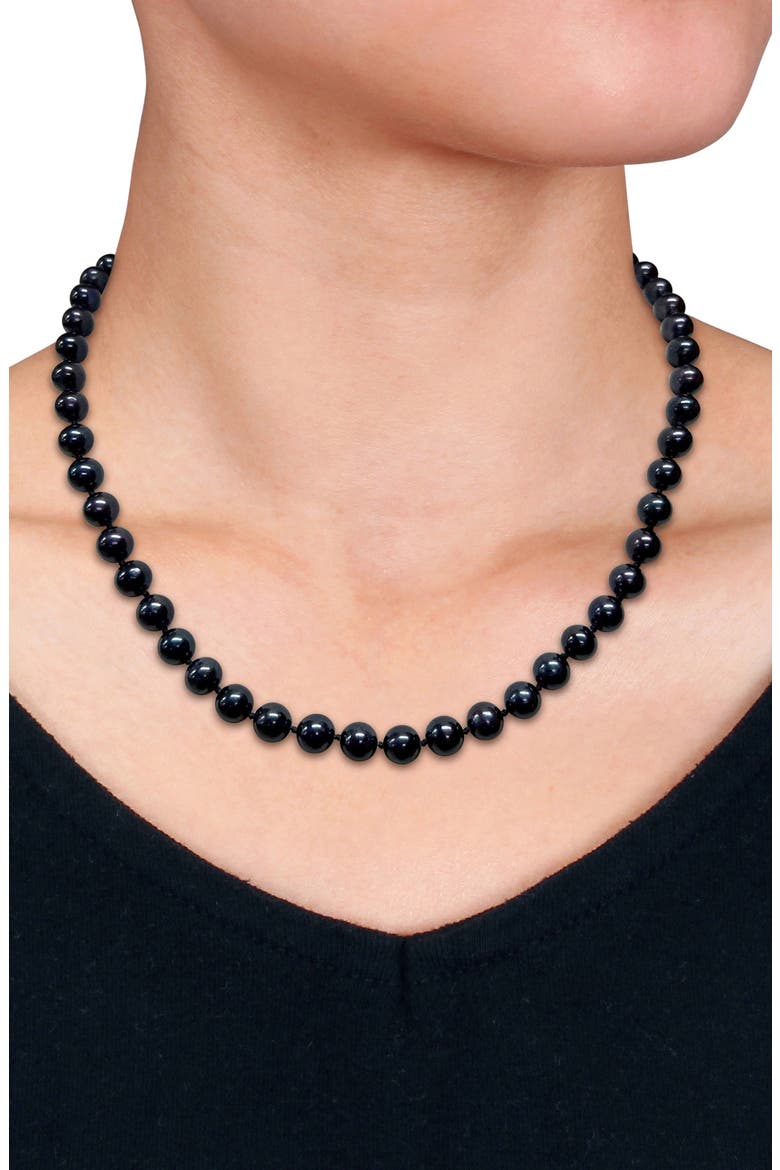 Cultured Black Pearl Necklace, 7–7.5mm, Alternate, color, BLACK
