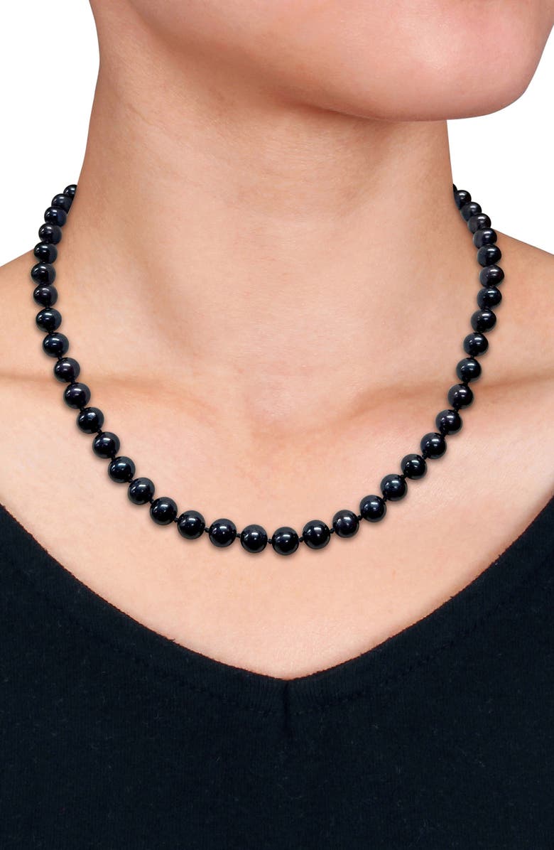 DELMAR Cultured Black Pearl Necklace, 7–7.5mm, Alternate, color, 