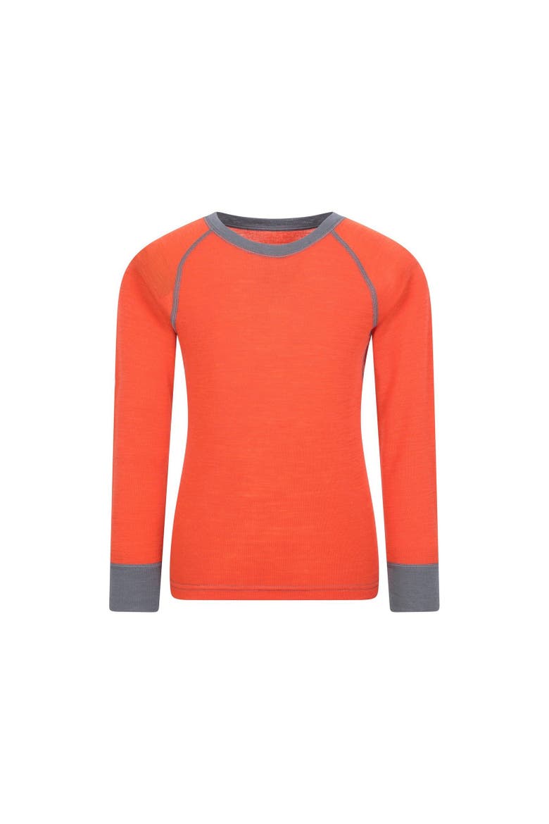Childrens/Kids Merino II Round Neck Base Layer Top, Main, color, Orange