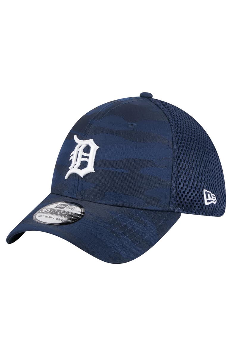New Era Men's New Era Navy Detroit Tigers Subtle Camo 39THIRTY Flex Hat, Main, color, 