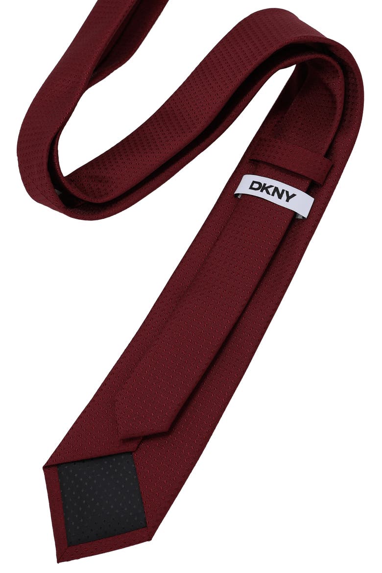 Solid Textured Tie, Alternate, color, BURGUNDY
