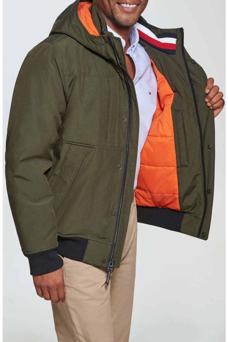 Arctic Hooded Bomber Jacket, Alternate, color, DARK FOREST
