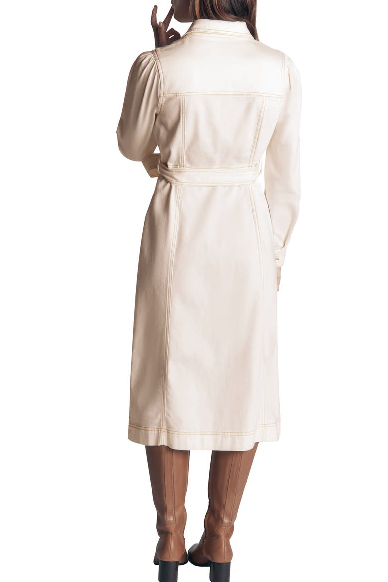 Belted Denim Midi Dress, Alternate, color, ECRU DENIM