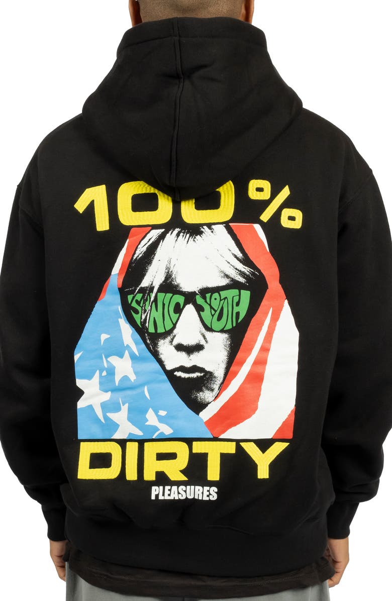 PLEASURES Dirty Oversize Cotton Graphic Hoodie, Alternate, color,