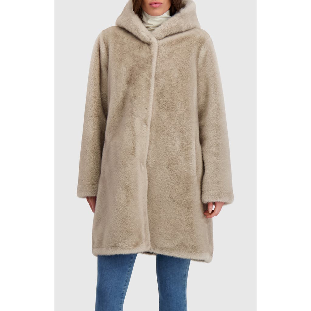 Lyla Grant Fur-free Mink (faux Fur) Parka, Reversible In Neutral