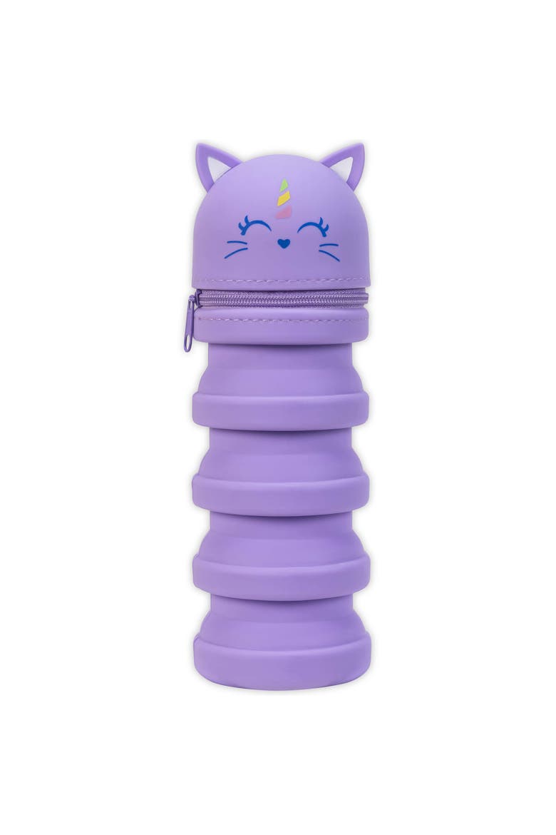 Retractable Pencil Case, Unicorn, Main, color, Purple
