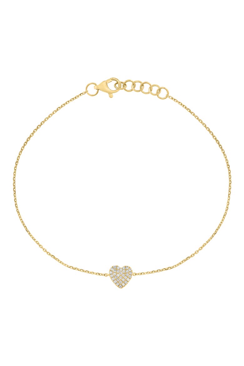 Pavé Diamond Heart Bracelet, Main, color, GOLD
