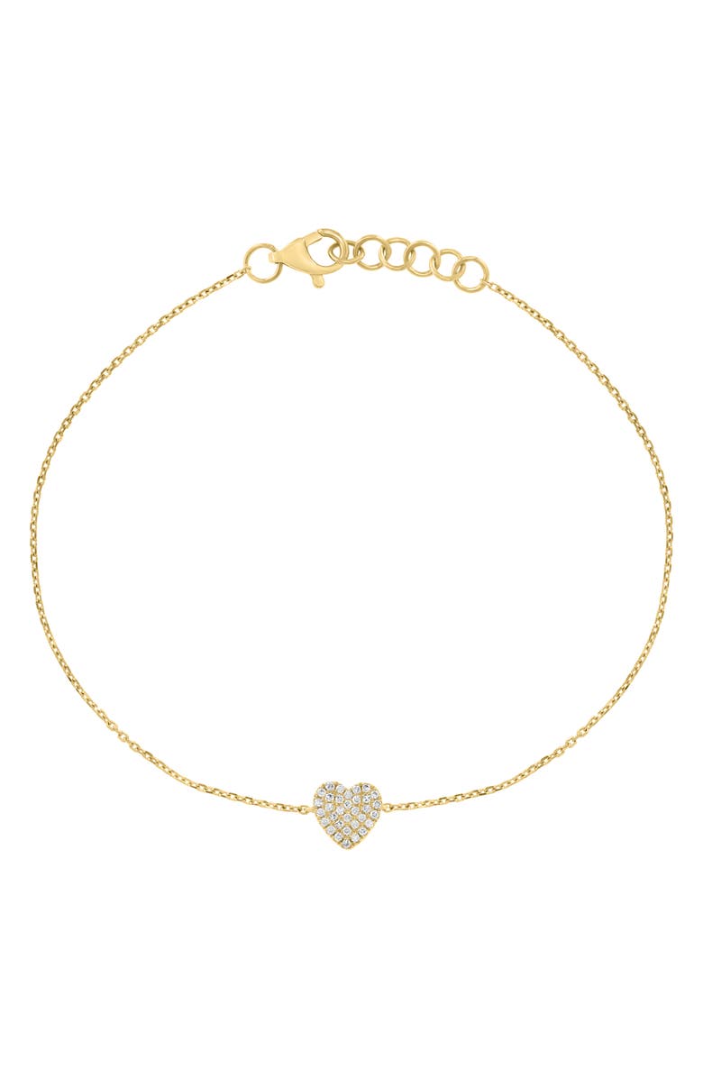 EFFY Pavé Diamond Heart Bracelet, Main, color, Gold