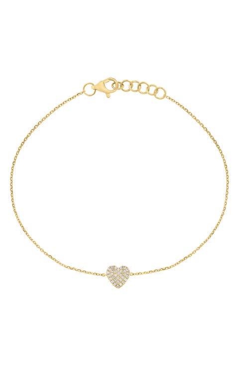 Pavé Diamond Heart Bracelet