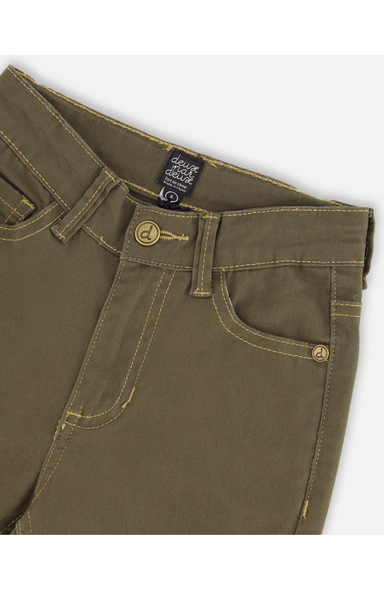 Deux par Deux Little Boy's Stretch Twill Straight Leg Pants Khaki Green, Alternate, color, 