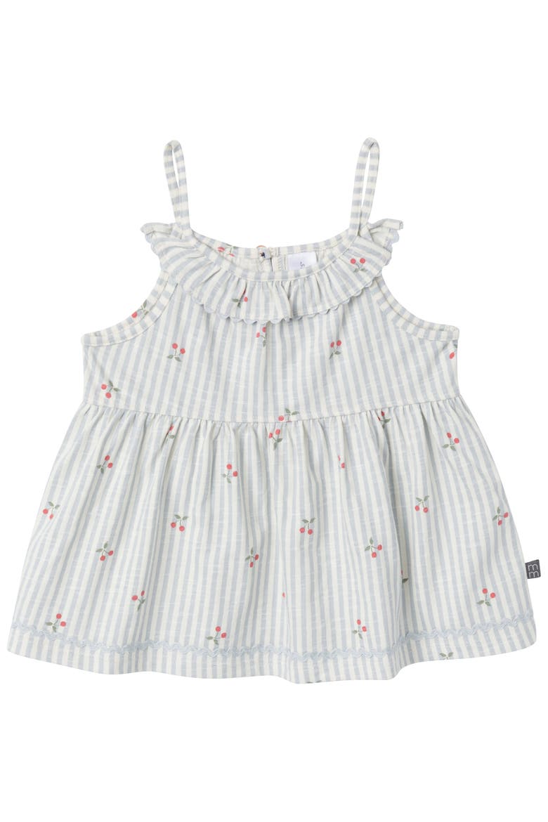 Ruffle Top and Shorts Set, Alternate, color, Blue Cherry Stripes