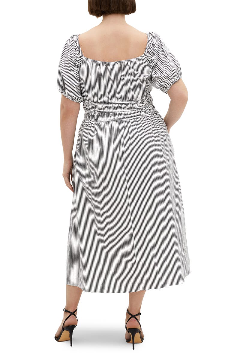 City Chic Adelynn Stripe Midi Dress, Alternate, color, Grey Stripe