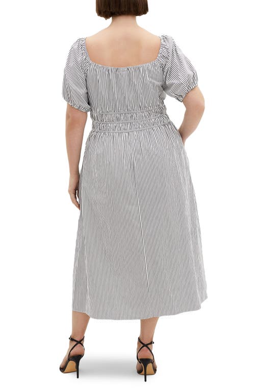 City Chic Adelynn Stripe Midi Dress In Grey Stripe