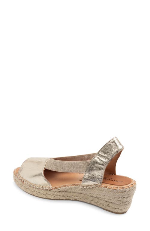 Shop Patricia Green Gracie Espadrille Wedge Sandal In Gold Leather