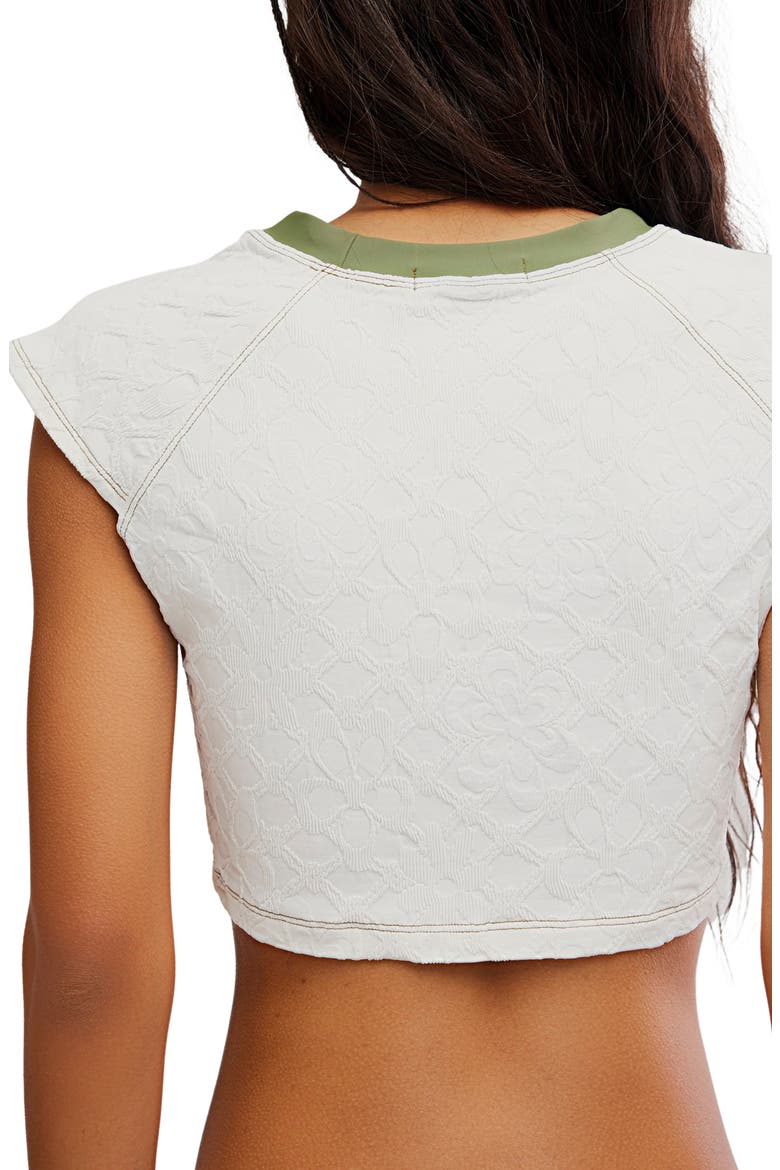 Sonny Jacquard Crop Cover-Up T-Shirt, Alternate, color, WHITE