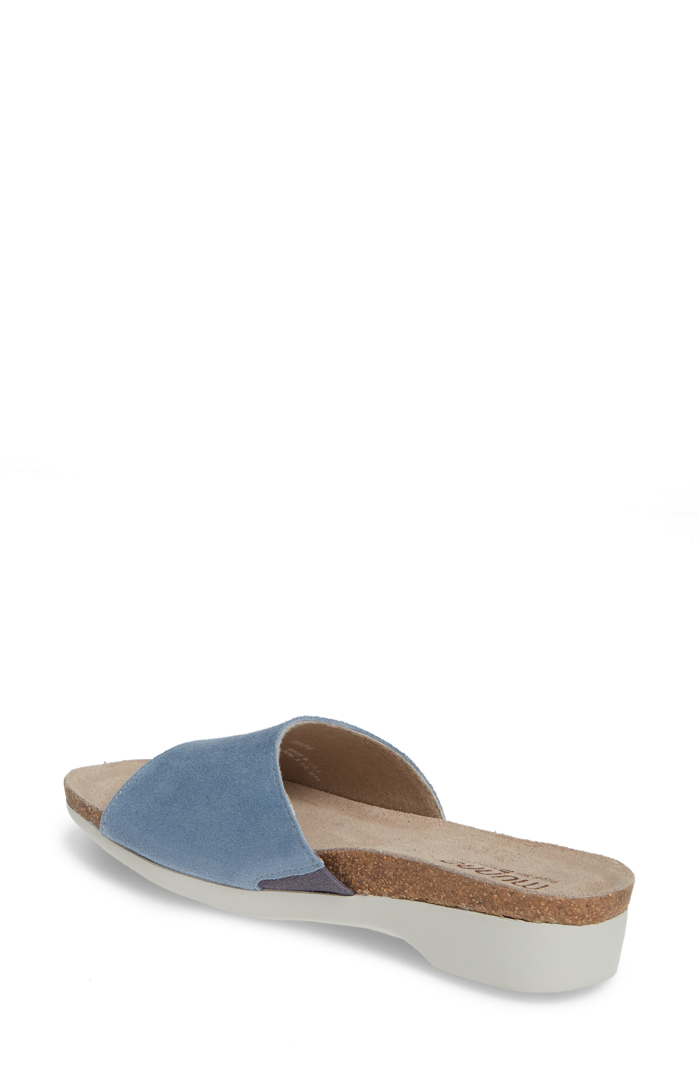 Laya Slide Sandal, Alternate, color, BLUE SUEDE