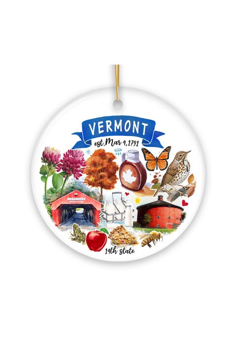 Vermont Covered Bridge And Maple Syrup Ornament