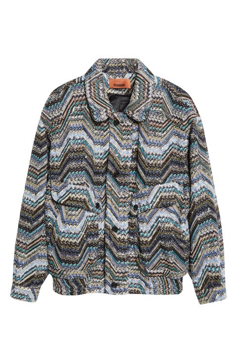 Metallic Zigzag Sequin Field Jacket